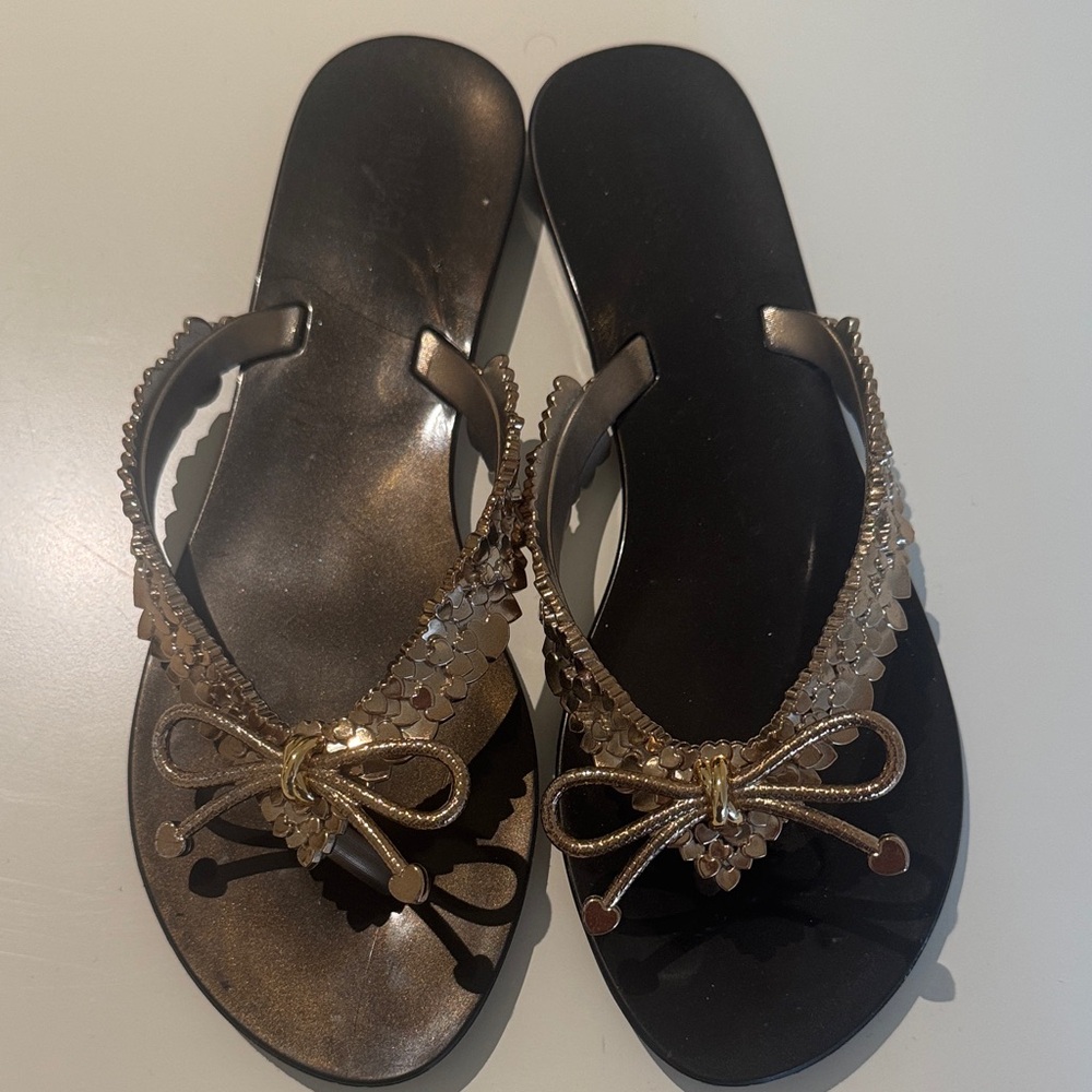 Melissa Black and Gold Women's Sandals